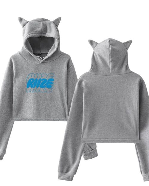 Riize Blue Bubble Logo Cropped Hoodie