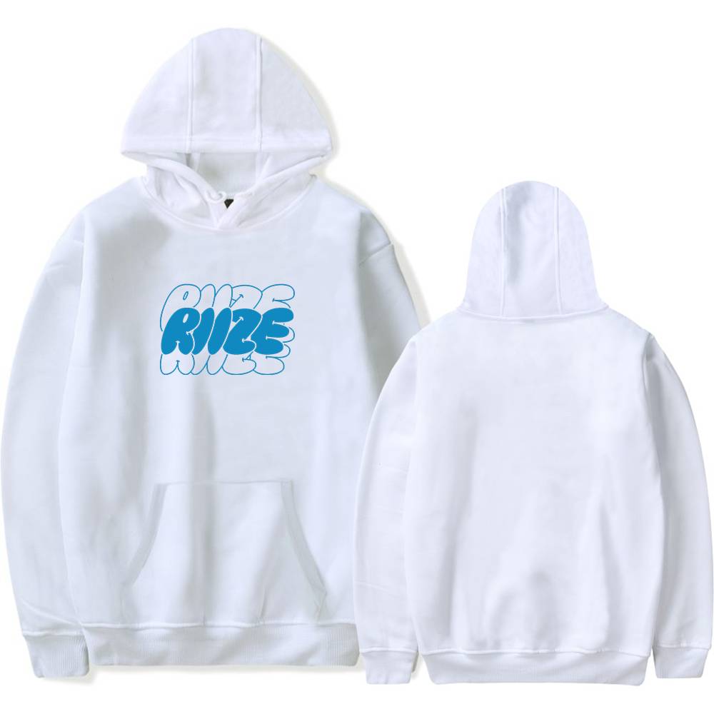 Riize Blue Bubble Logo Hoodie - White