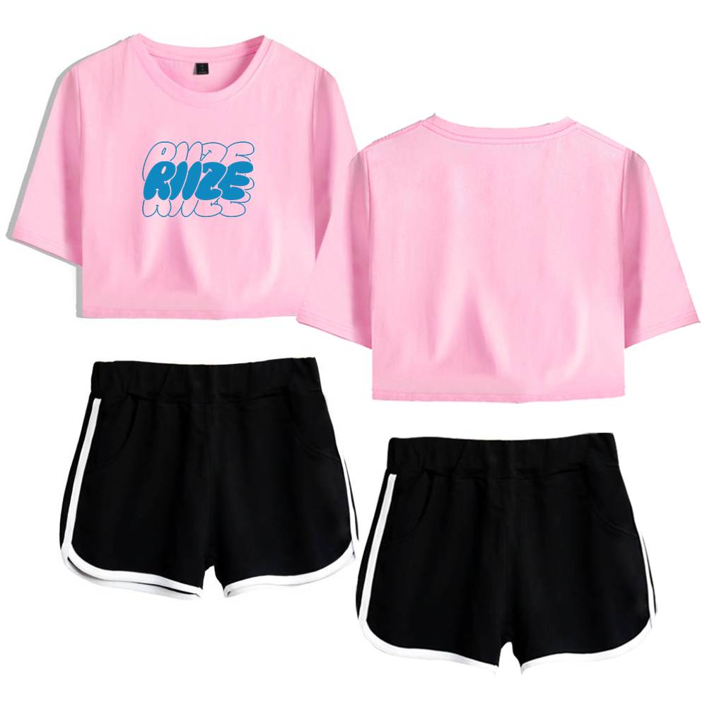 Riize Blue Bubble Logo Tracksuit - Pink-Black