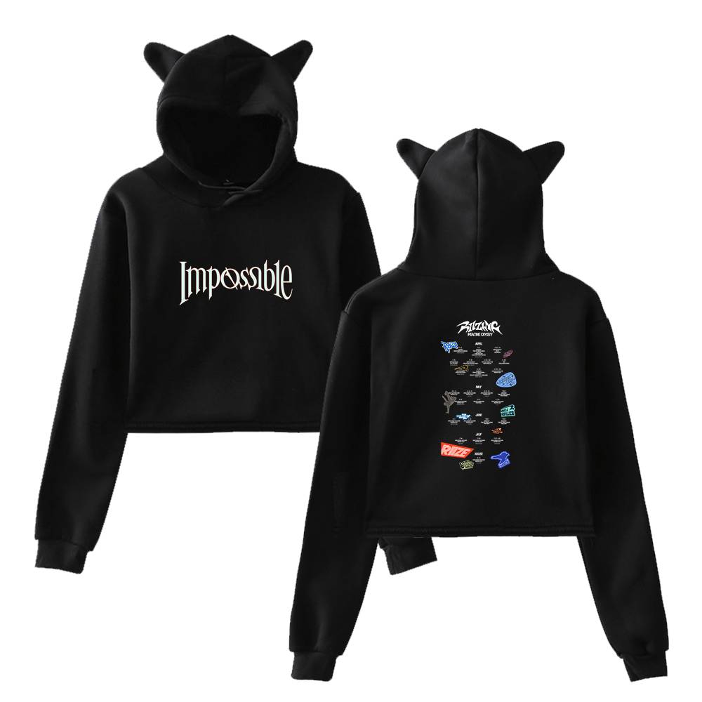 Riize Impossible Cropped Hoodie - Black