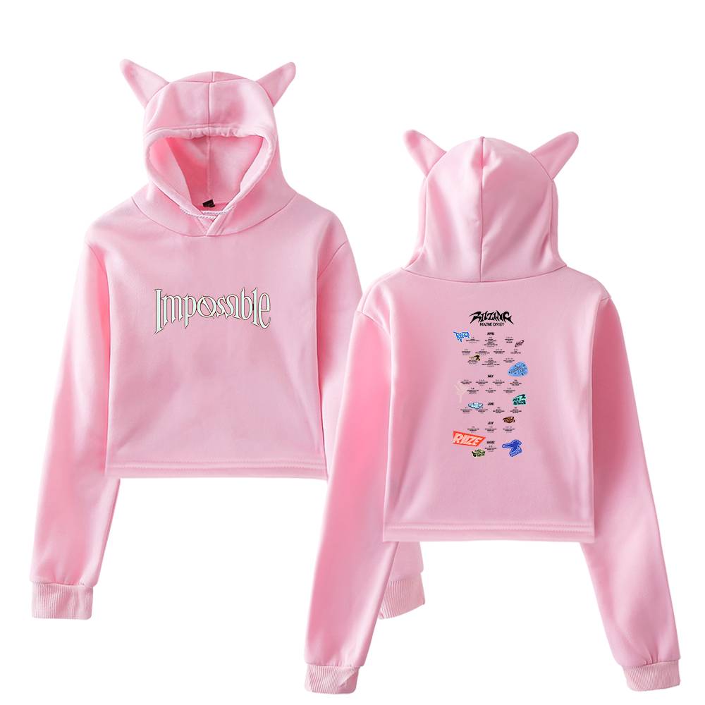 Riize Impossible Cropped Hoodie - Pink