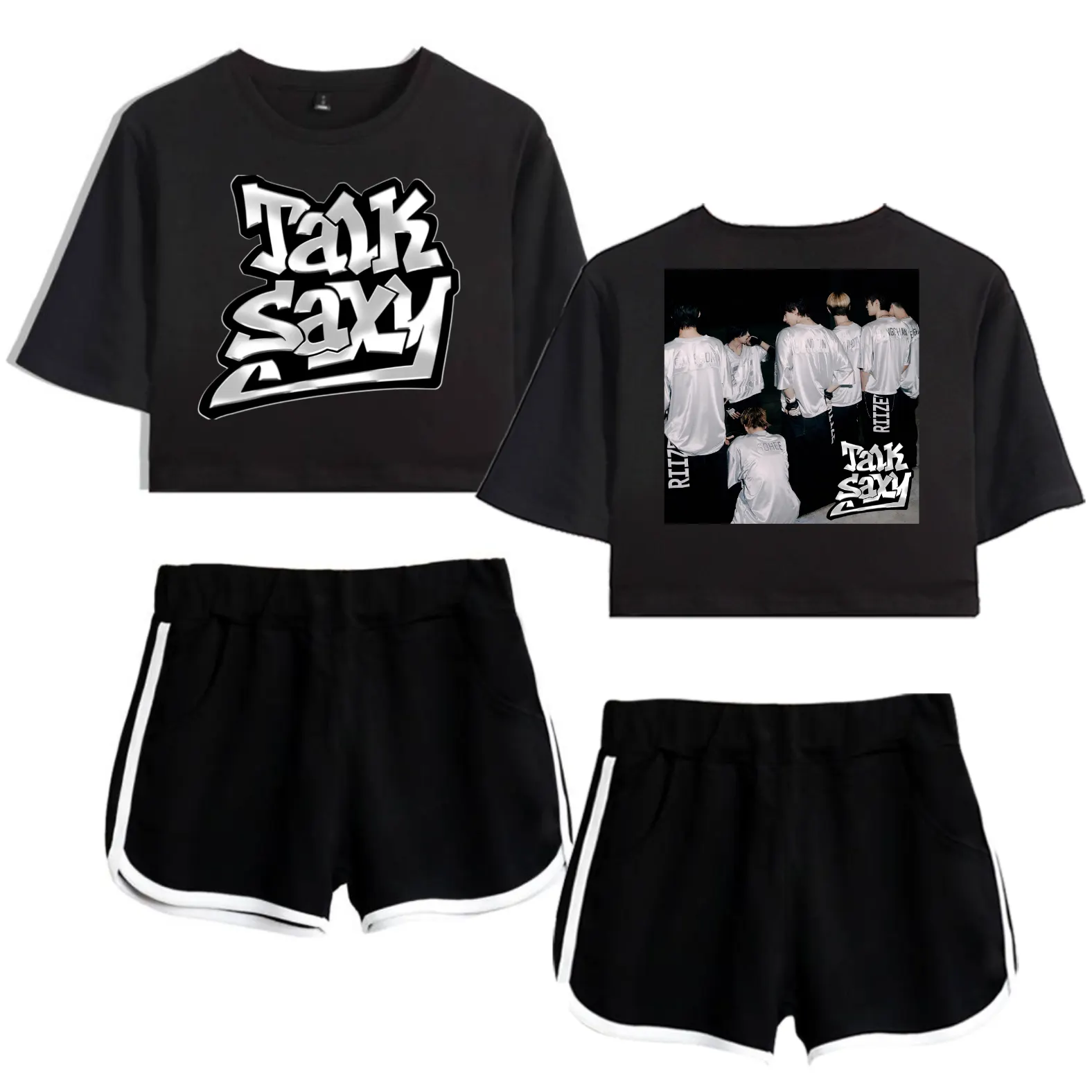 Riize Talk Saxy Graffiti Tracksuit - Black-Black
