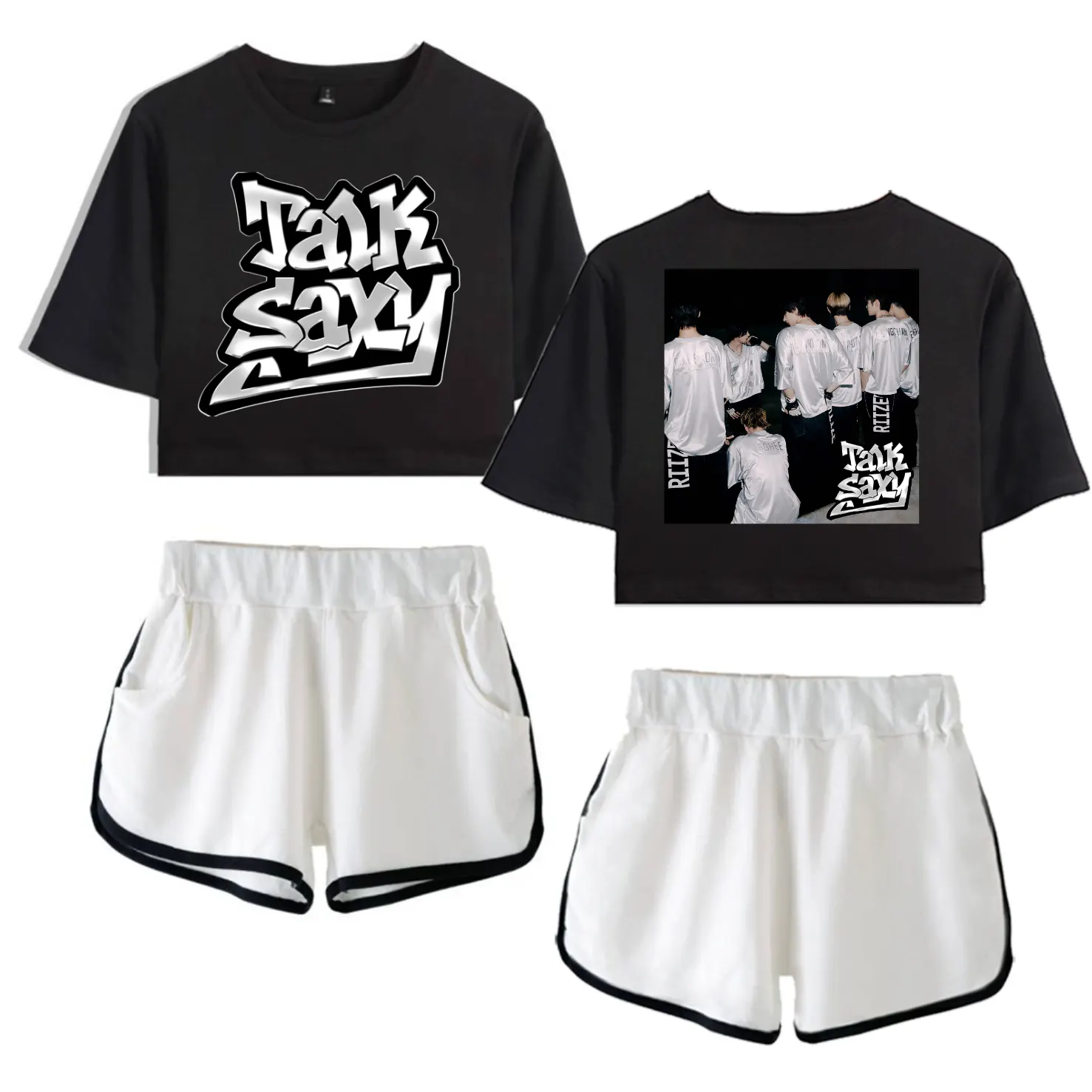 Riize Talk Saxy Graffiti Tracksuit - Black-White
