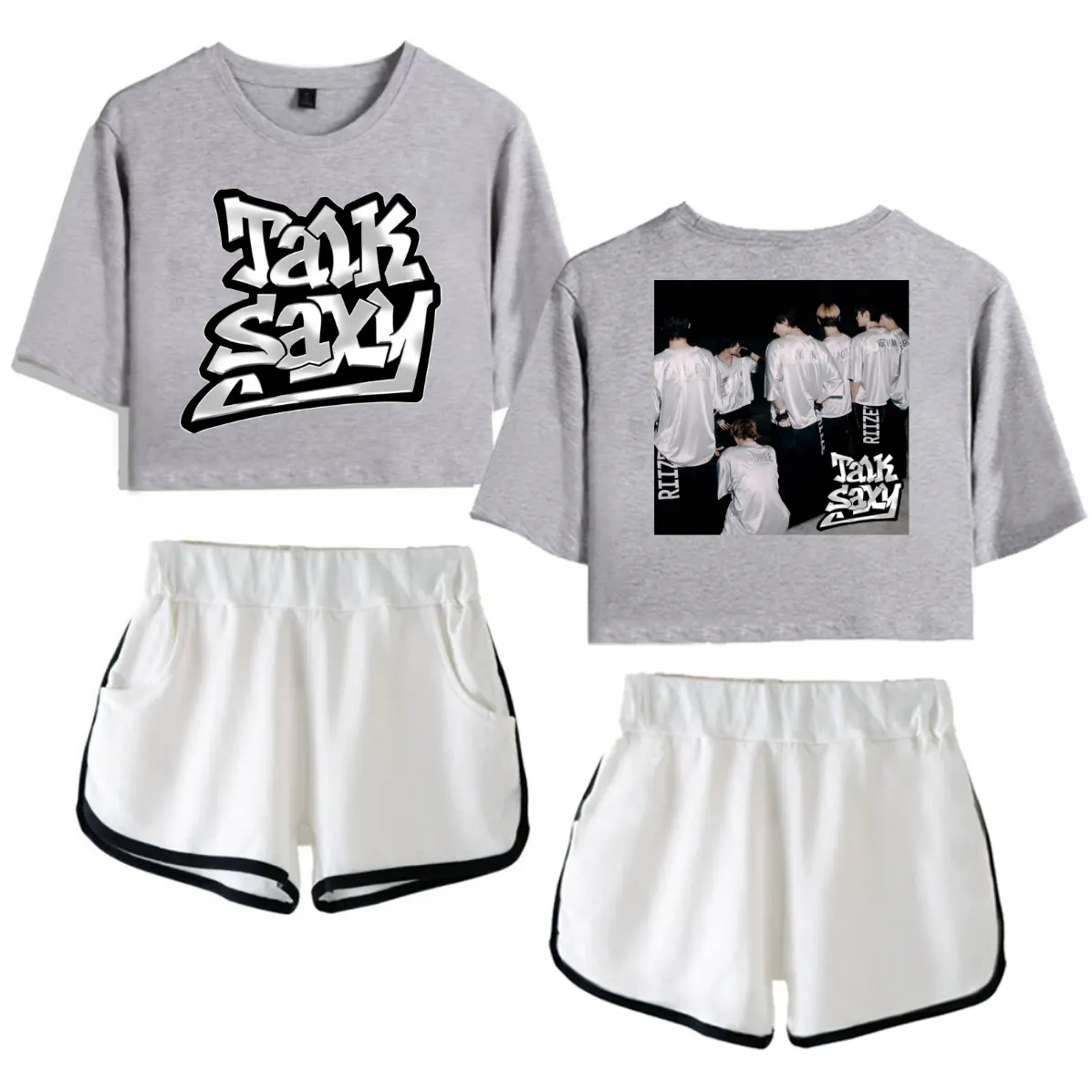 Riize Talk Saxy Graffiti Tracksuit - Gray-White
