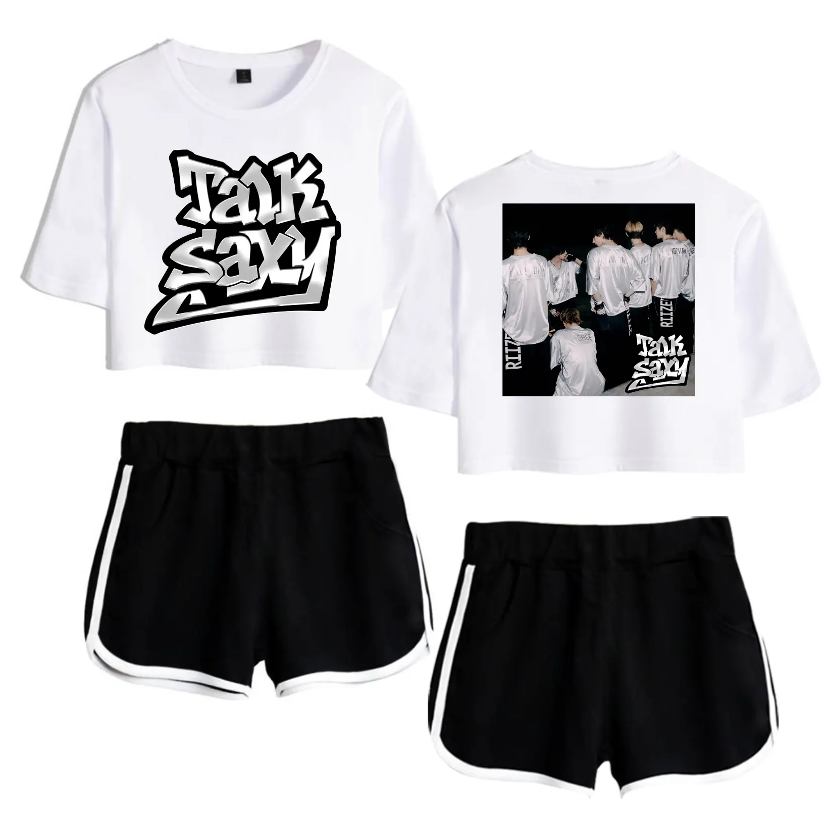 Riize Talk Saxy Graffiti Tracksuit - White-Black